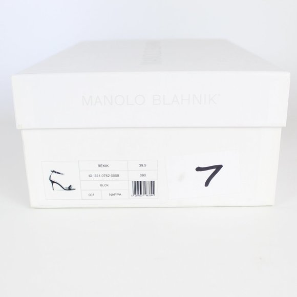 NEW MANOLO BLAHNIK Rekik Leather Chain Heeled Sandals - Picture 15 of 16